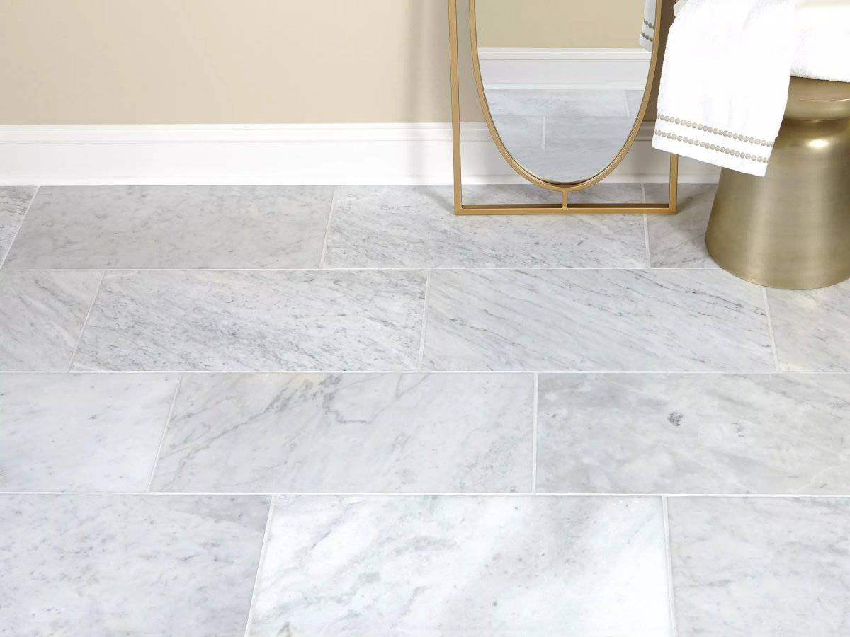 Bianco Carrara T Honed Marble Tile 305x610x10mm - Emperor Marble