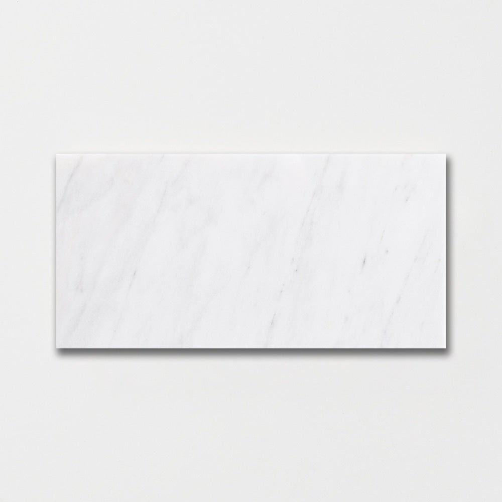 Bianco Carrara T Honed Marble Tile 305x610x10mm - Emperor Marble