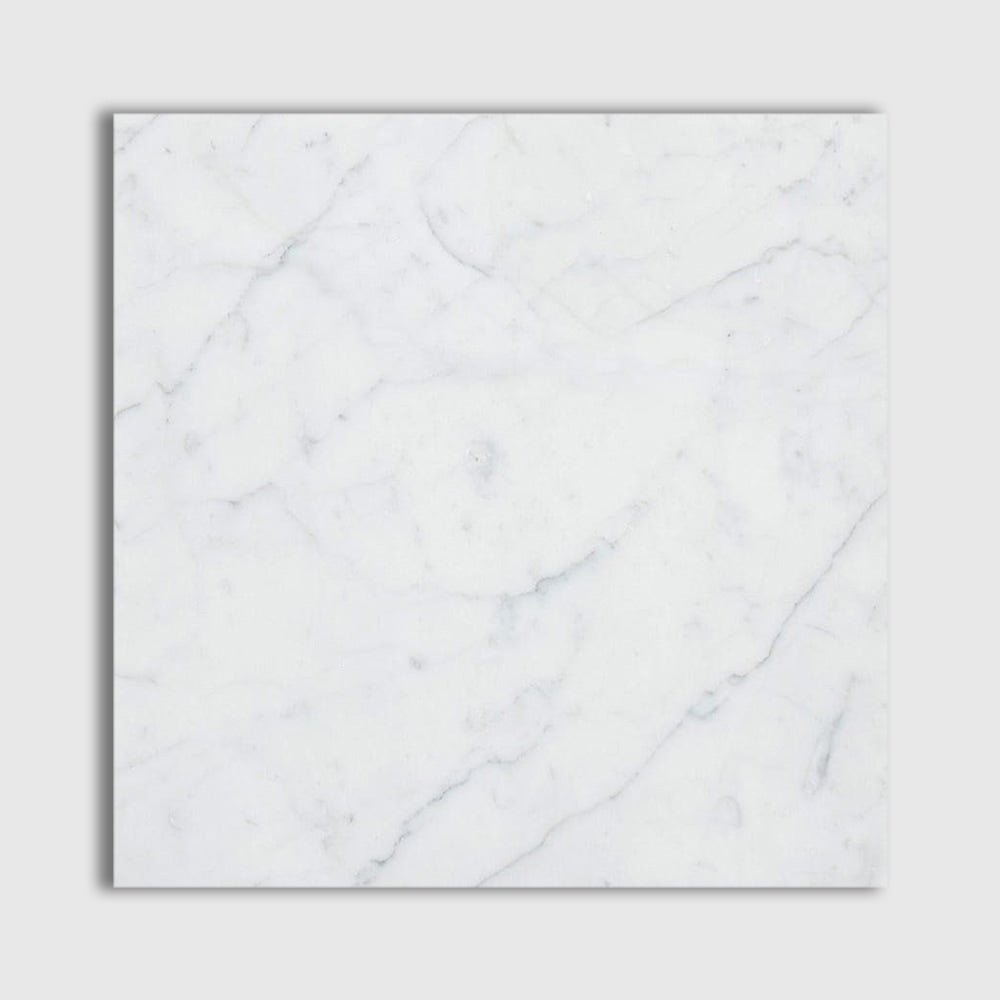 Carrara White Honed Marble Tiles 305x305x10mm - Emperor Marble