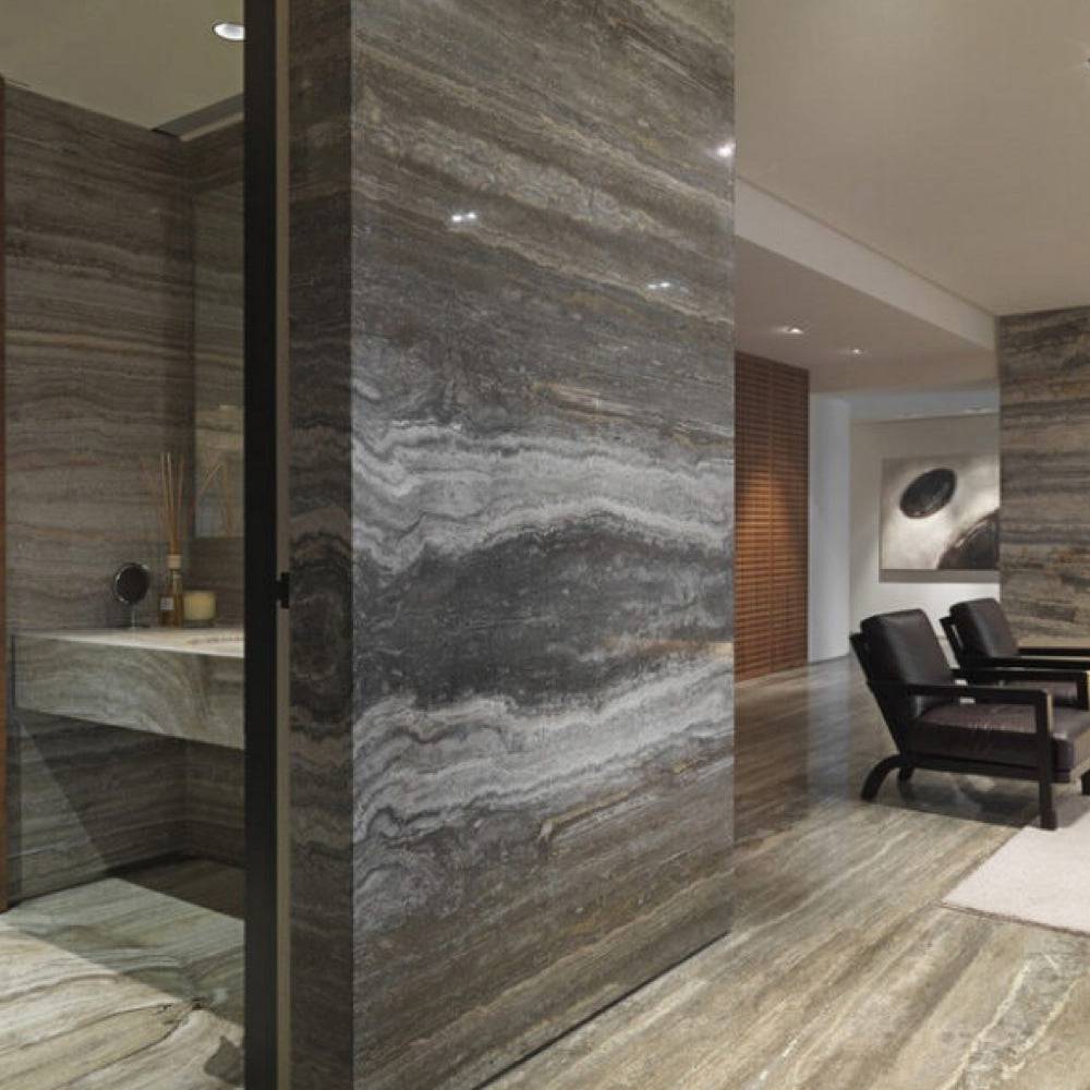 Roman Silver Travertine Tiles 305x610x12mm - Emperor Marble