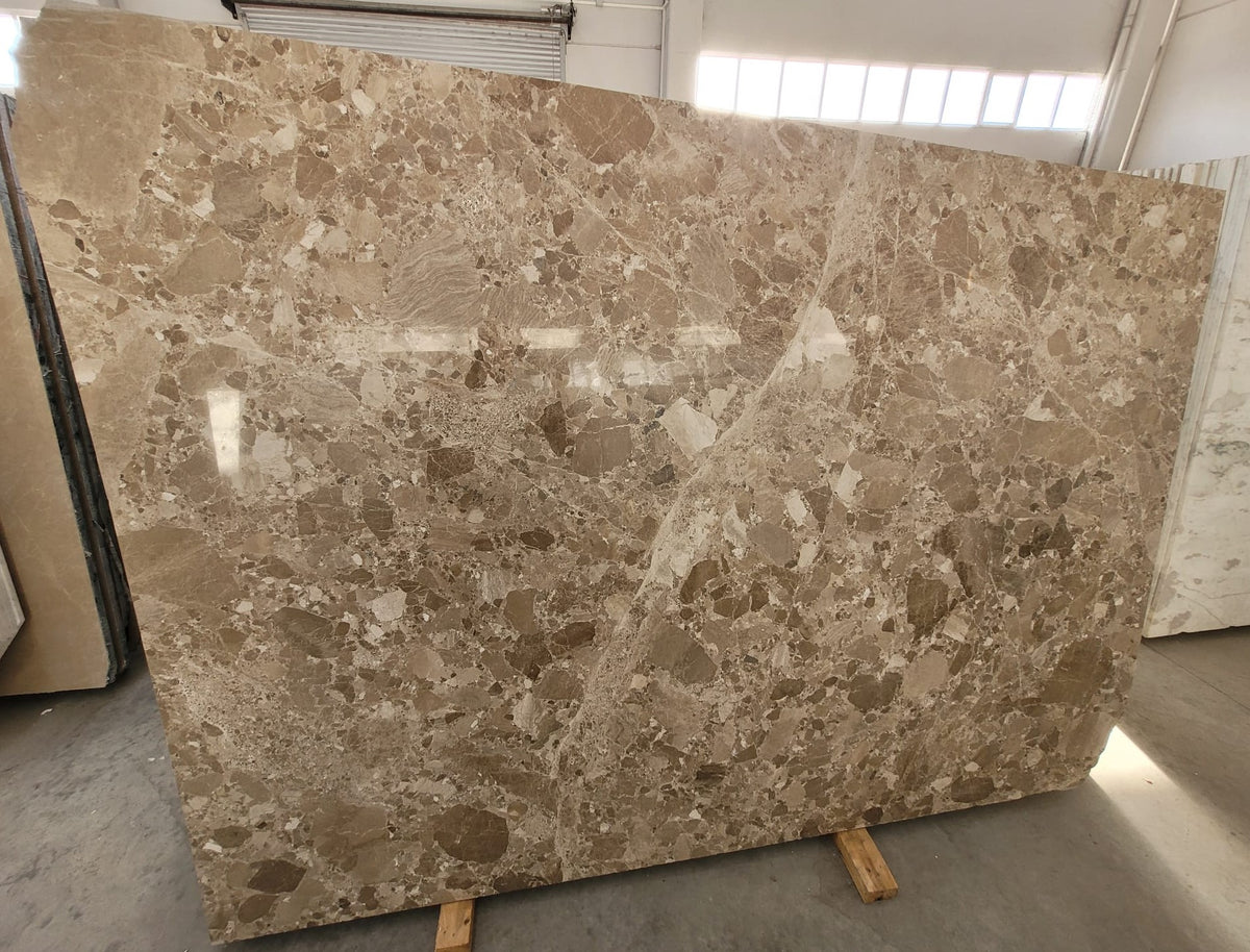 Breccia marble slab