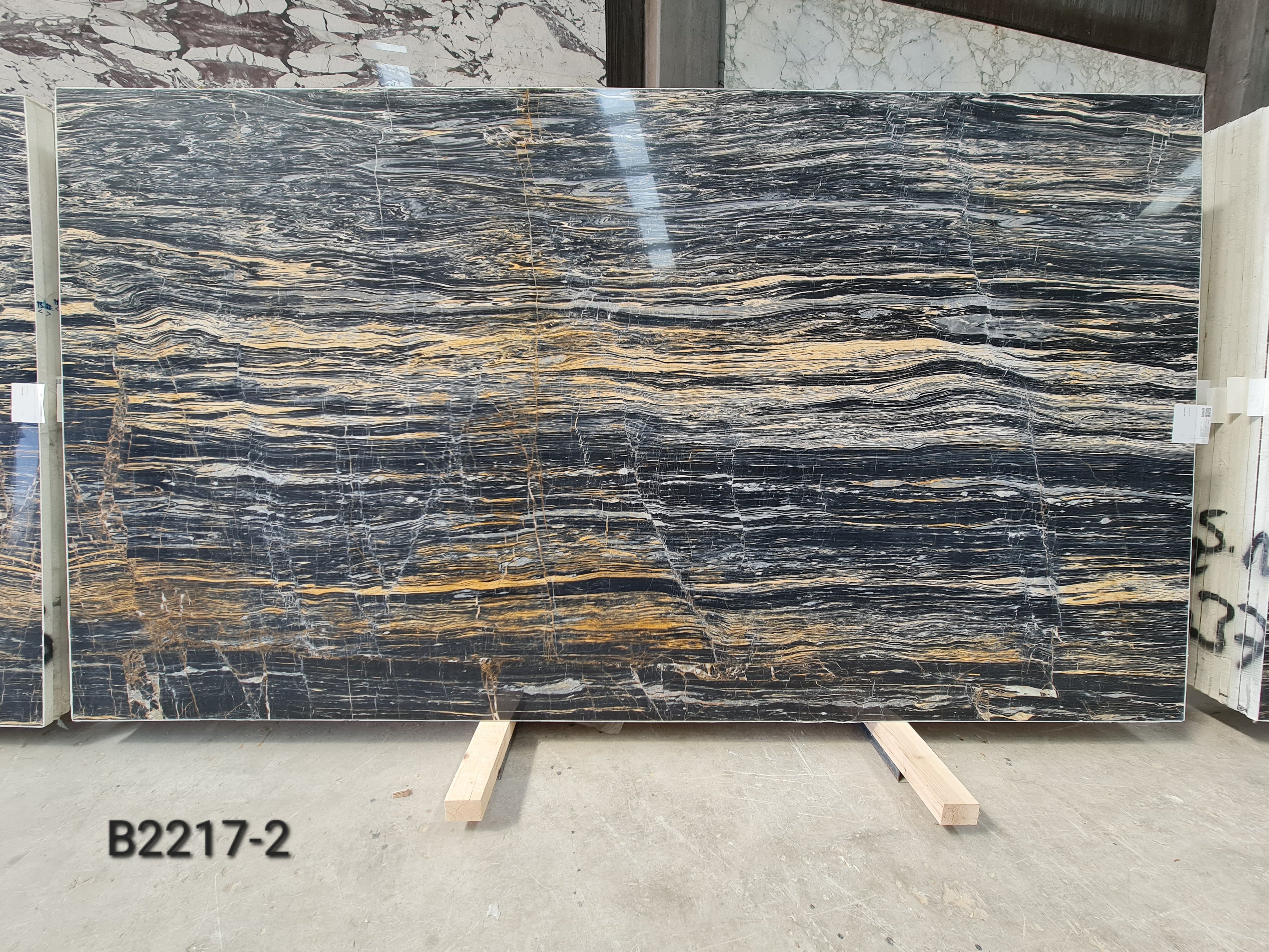 Nero Picasso marble slab