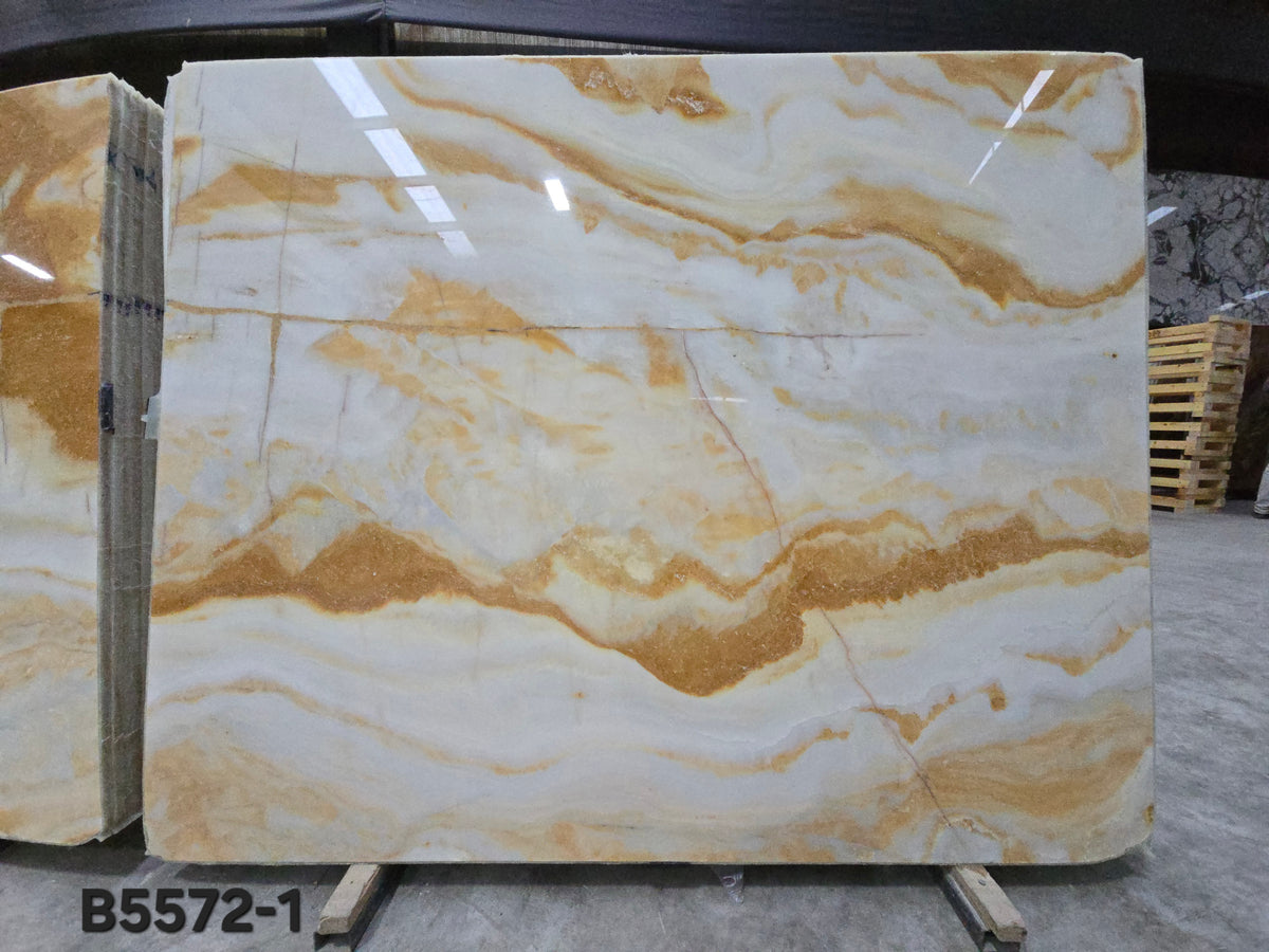 Arabescato Giallo marble slab