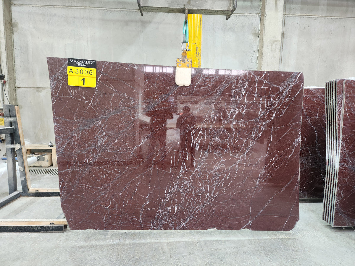 Rosso Laguna marble slab