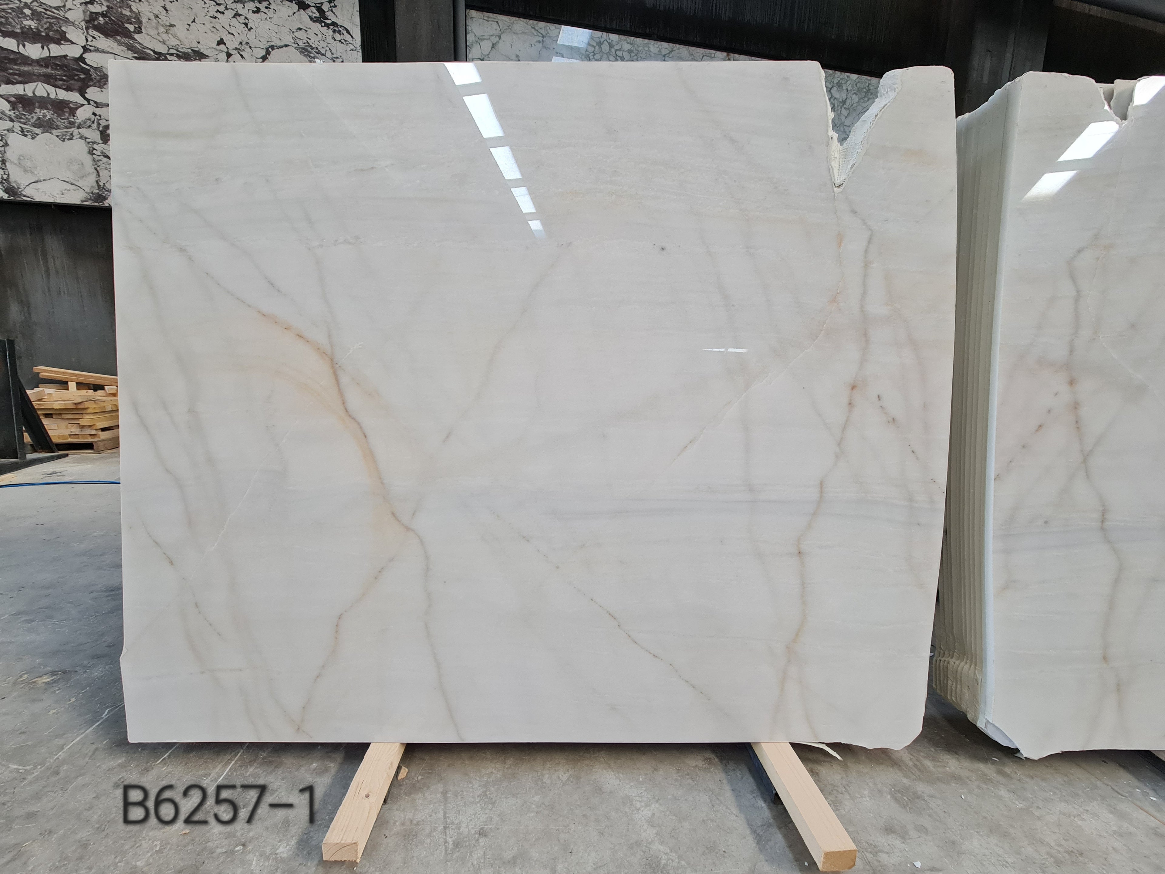 Bursa White marble slab