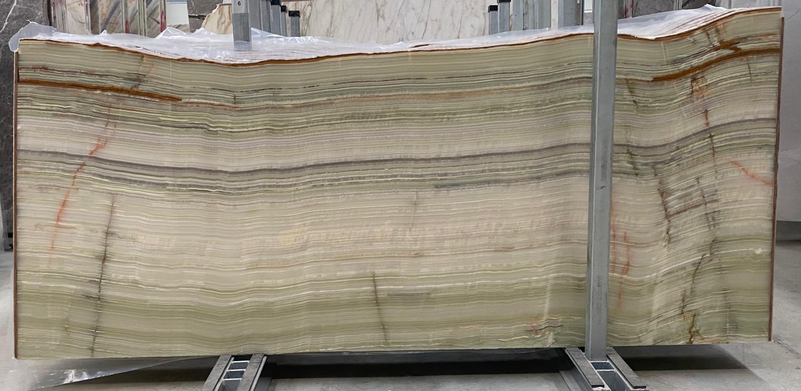 Light Green Onyx Vein Cut Slabs