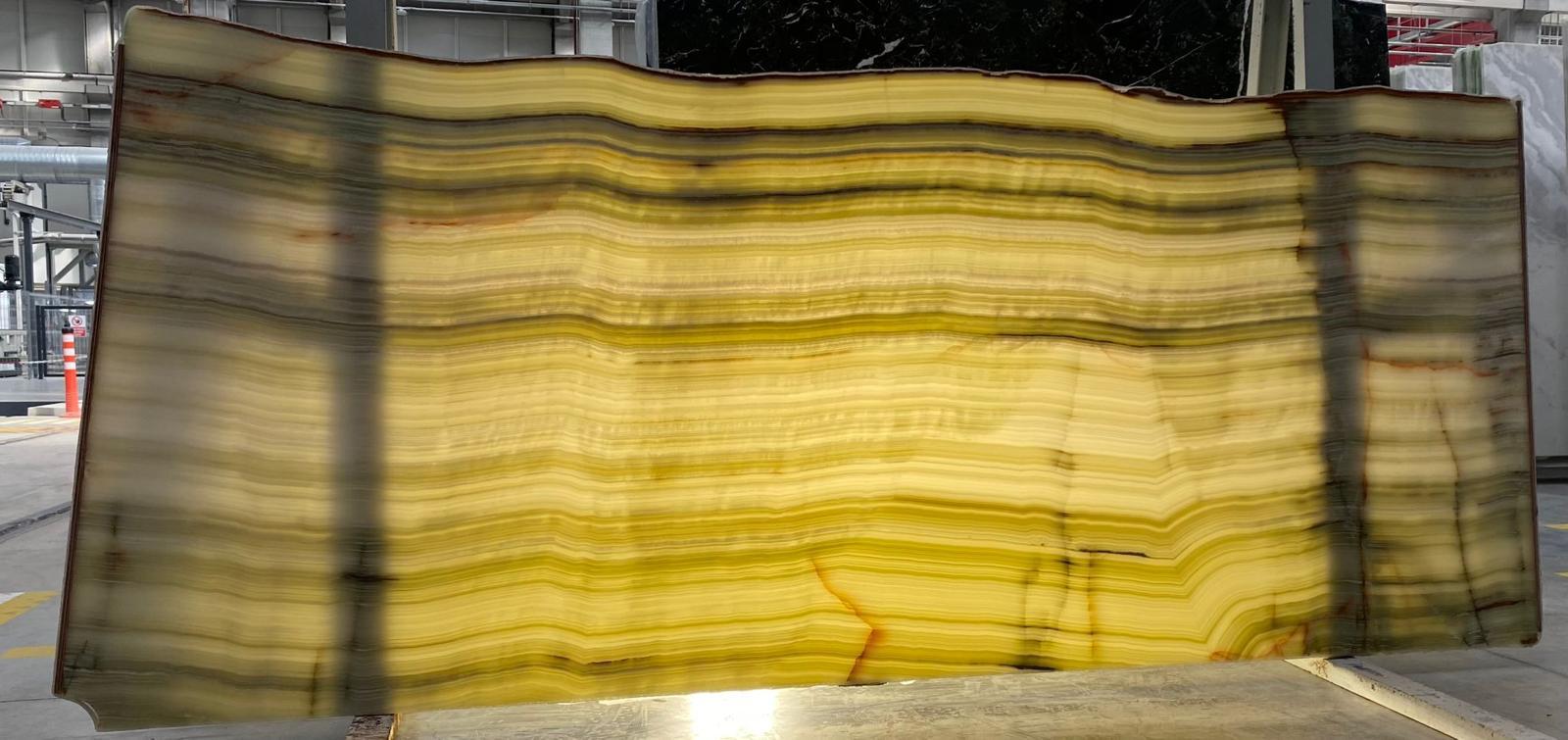 Light Green Onyx Vein Cut Slabs