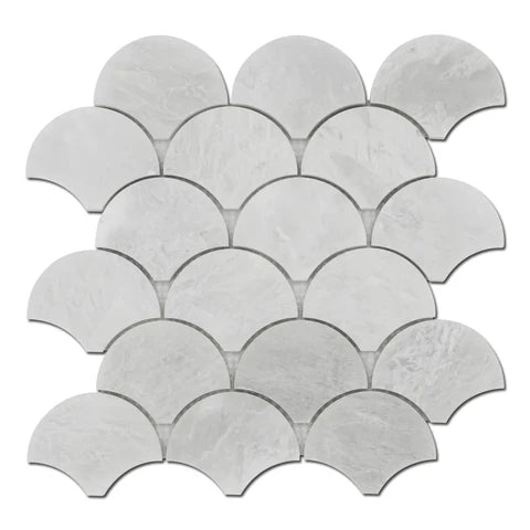 Alpina Polished Marble Tiles Scallop Mosaic - Emperor Marble