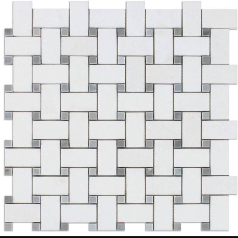 Basket-weave Dolomite Honed Marble Mosaic Tile - Emperor Marble