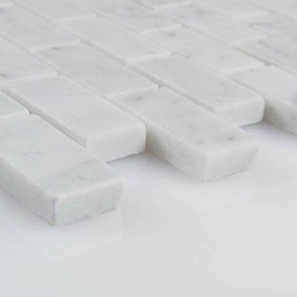 Bianco Carrara Marble Mini Subways Honed Marble Mosaic Tiles - Emperor Marble