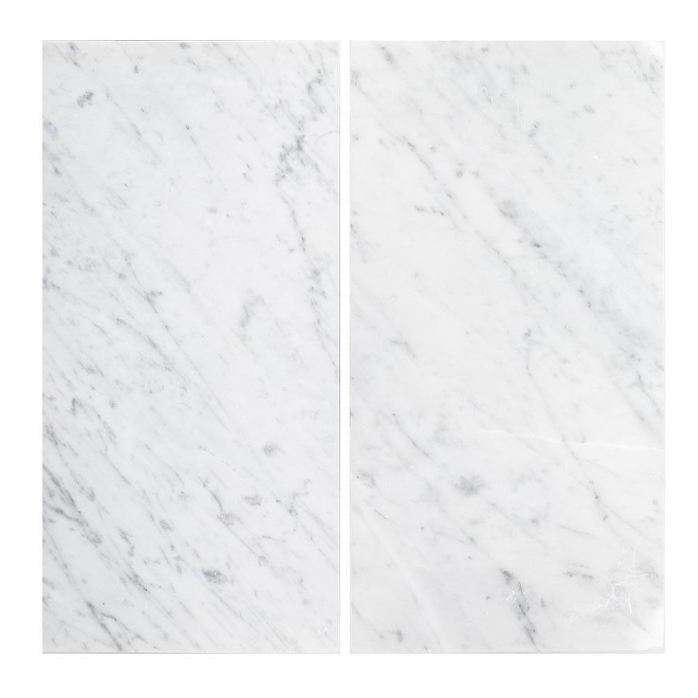 Bianco Carrara T Honed Marble Tile 305x610x10mm - Emperor Marble