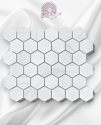 Bianco Dolomite Polished Marble Tiles 48x48mm Hexagon - Emperor Marble