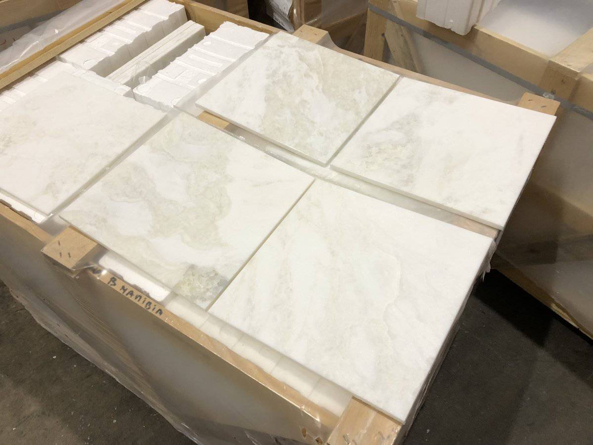 Bianco Namibia Honed Italian Marble Tiles 400x400x12mm - Emperor Marble