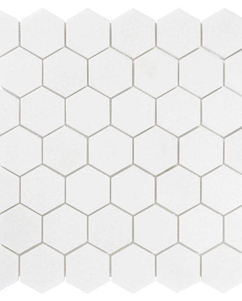 Bianco Thassos Polished Hexagon Marble Mosaic Tiles - Emperor Marble