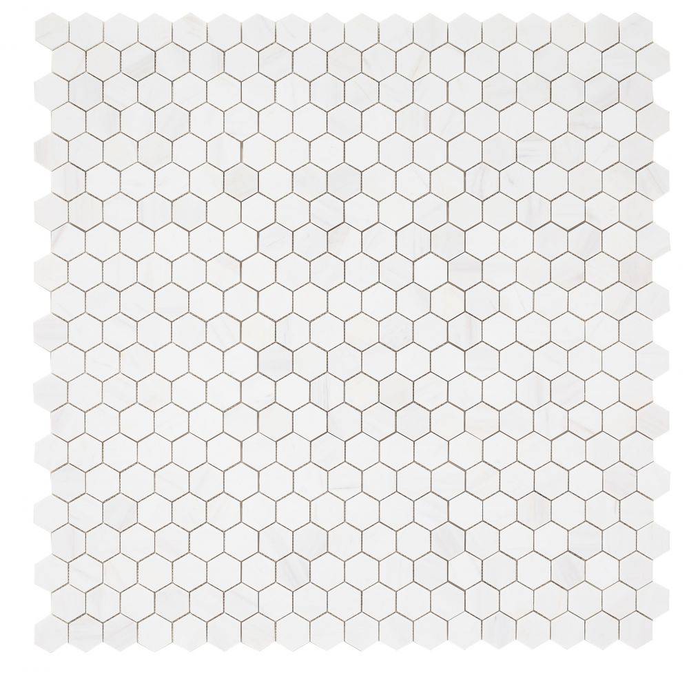 Bianco Thassos Polished Hexagon Marble Mosaic Tiles - Emperor Marble