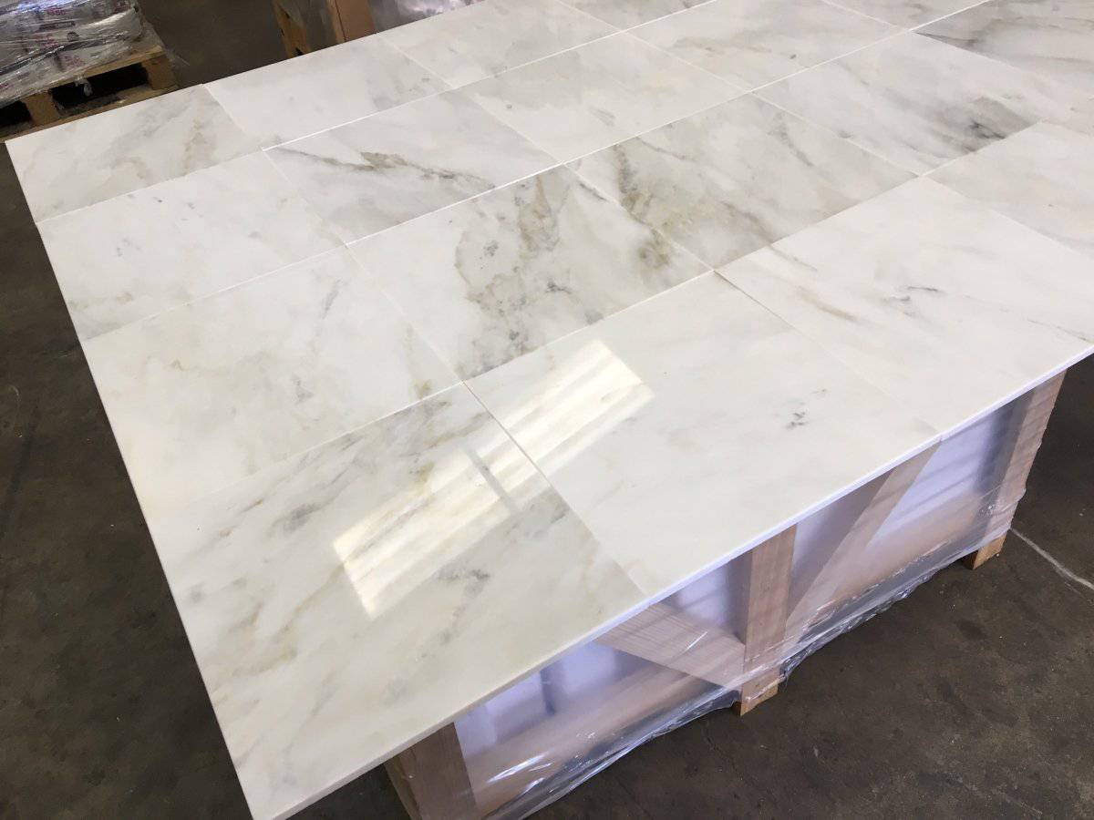 Calacatta Cremo Polished Marble Tiles 305x305mm - Emperor Marble