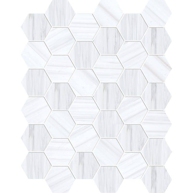 Calacatta Polished Hexagon Marble Mosaic Tile 50x50 - Emperor Marble