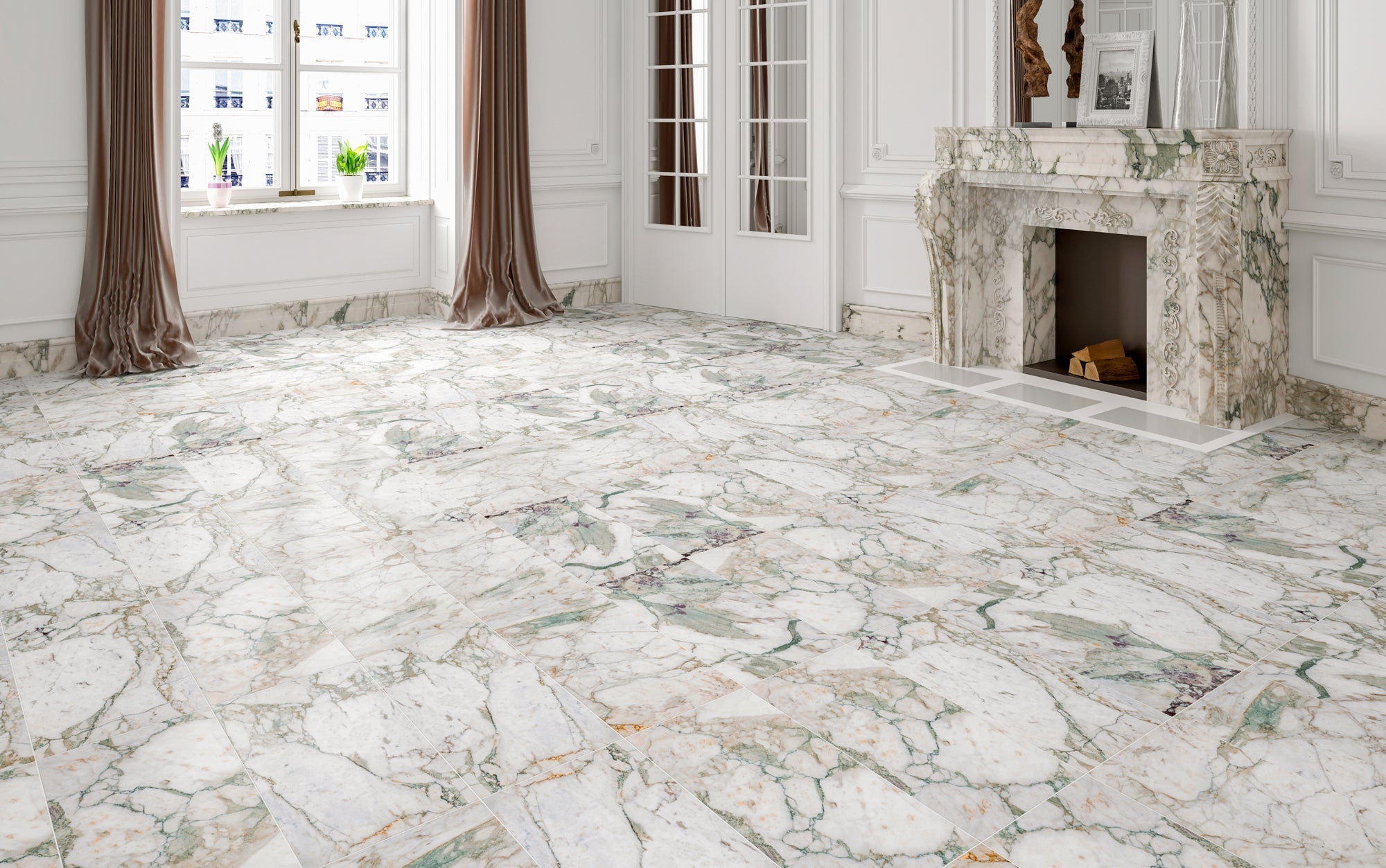 Calacatta Verde Marble Tiles - Emperor Marble