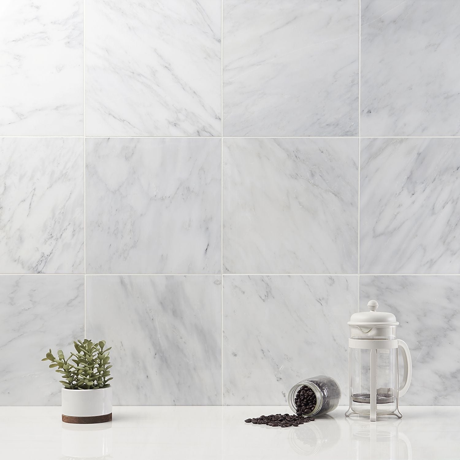 Carrara Honed Italian Marble Tiles Floor Wall Natural Marble 457x457x12mm - Emperor Marble