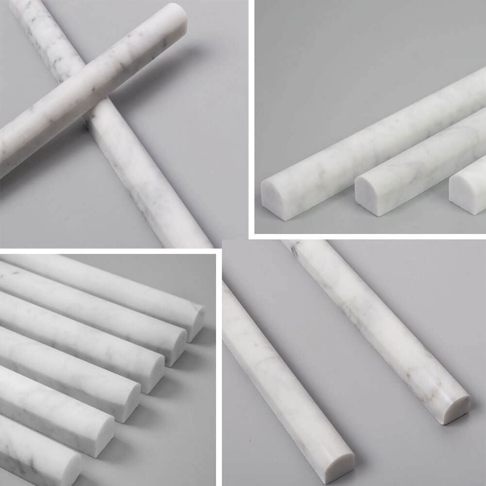 Carrara Honed Pencil Liner Marble Moldings 15x20x305mm - Emperor Marble