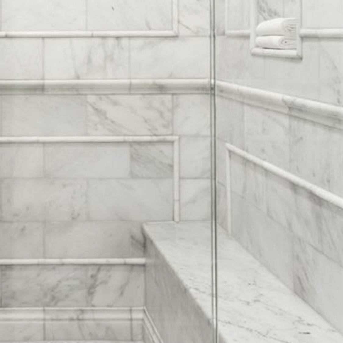 Carrara Ogee Rail Molding Honed Marble 48x305x22mm - Emperor Marble