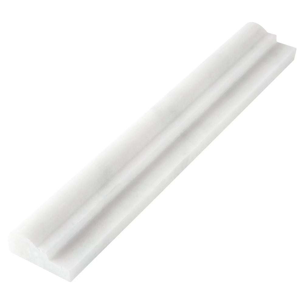 Carrara Ogee Rail Molding Honed Marble 48x305x22mm - Emperor Marble