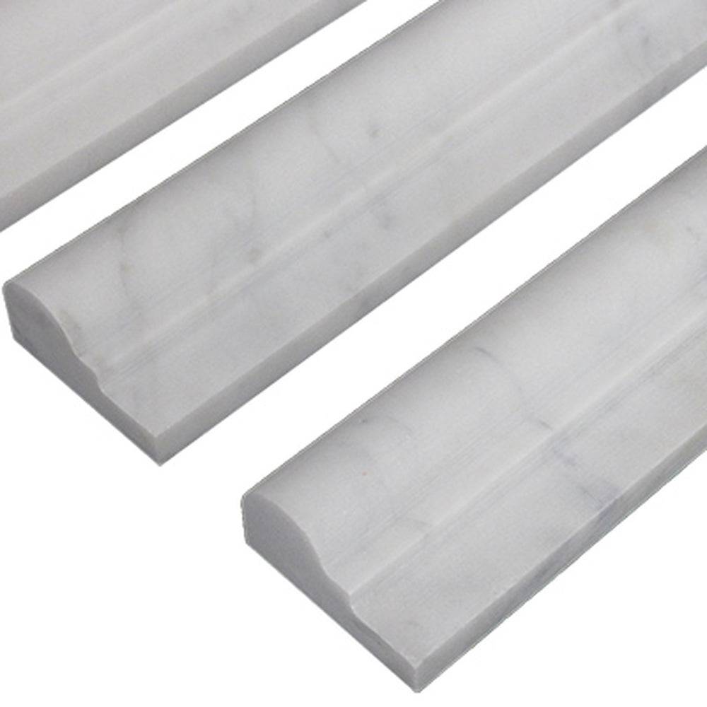 Carrara Ogee Rail Molding Honed Marble 48x305x22mm - Emperor Marble