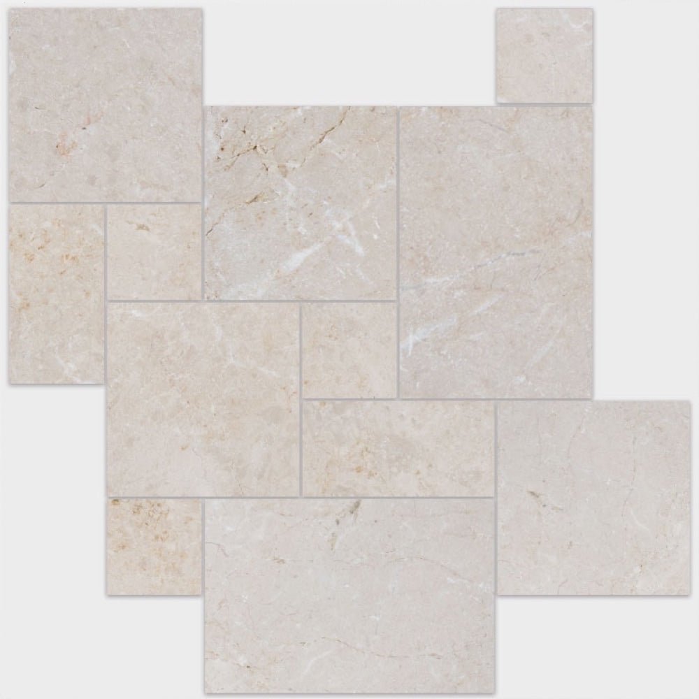 Crema Marfil Tumbled Antiqued French Pattern (Opus Pattern) Wall / Floor - Emperor Marble