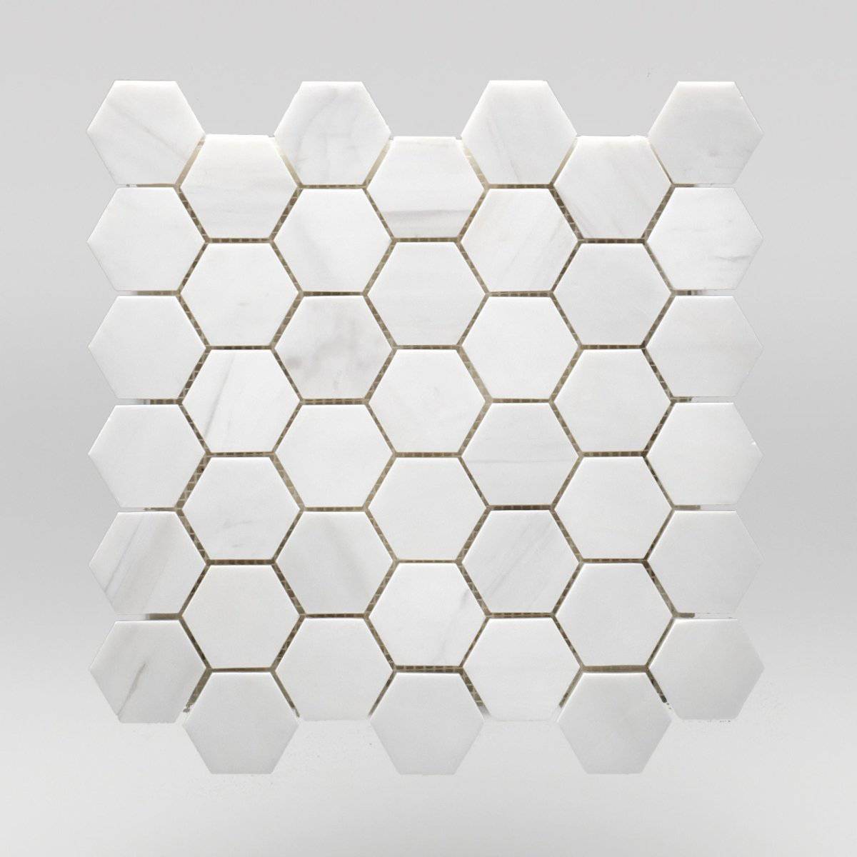 Dolomite Honed Hexagon Marble Mosaic Tiles - Emperor Marble