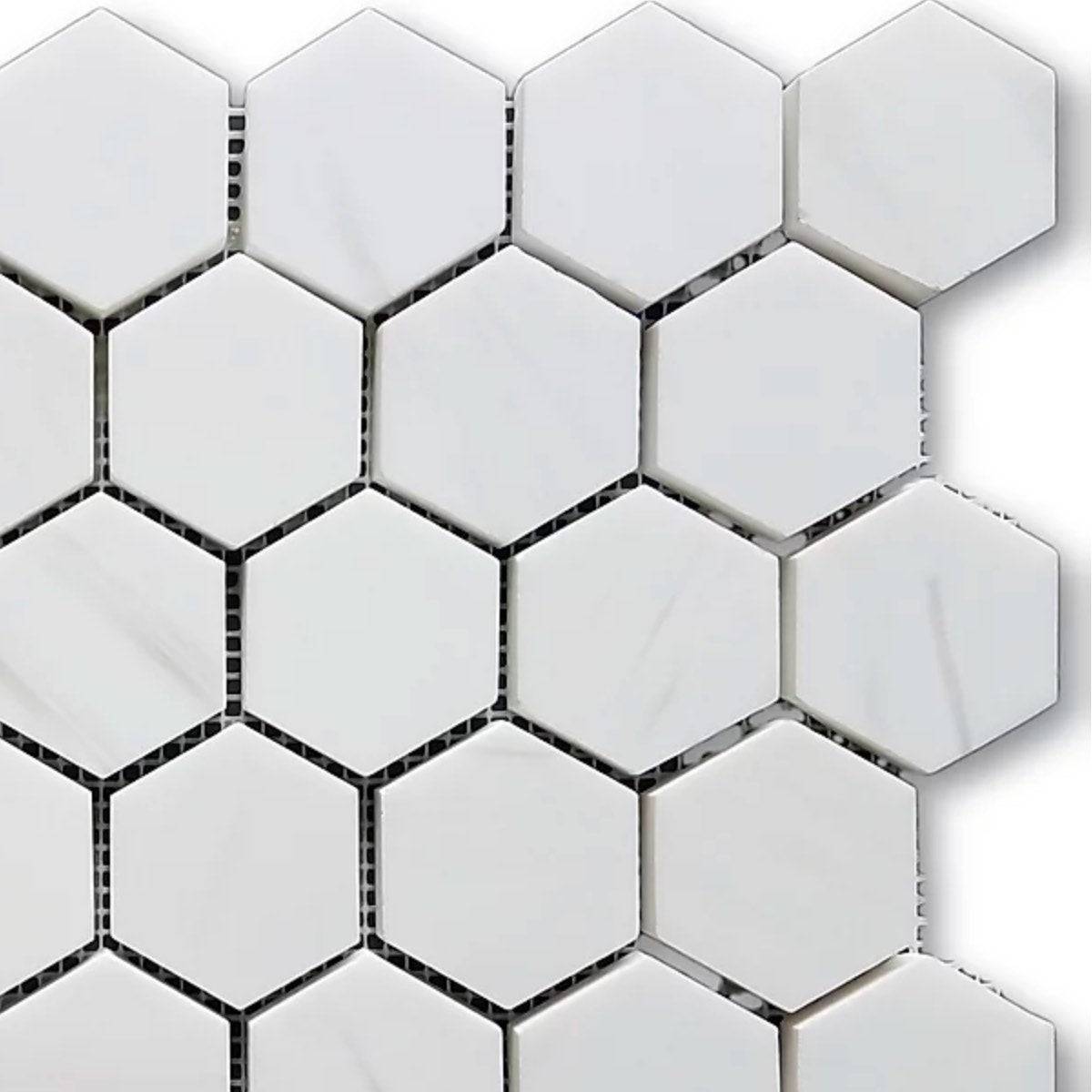 Dolomite Honed Hexagon Marble Mosaic Tiles - Emperor Marble