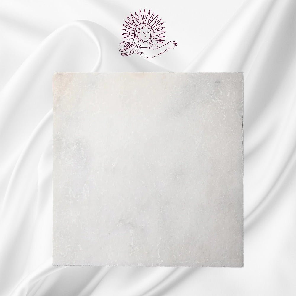 Fitz White Tumbled 406x406x12mm Marble Tiles - Emperor Marble