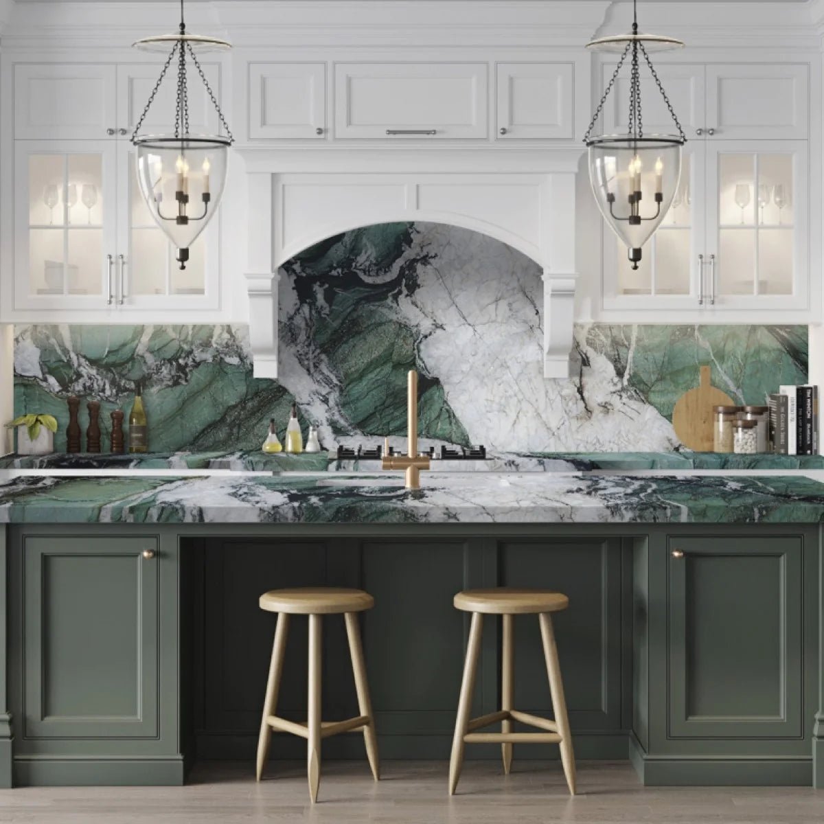 Green Patagonia Quartzite Slabs - Emperor Marble