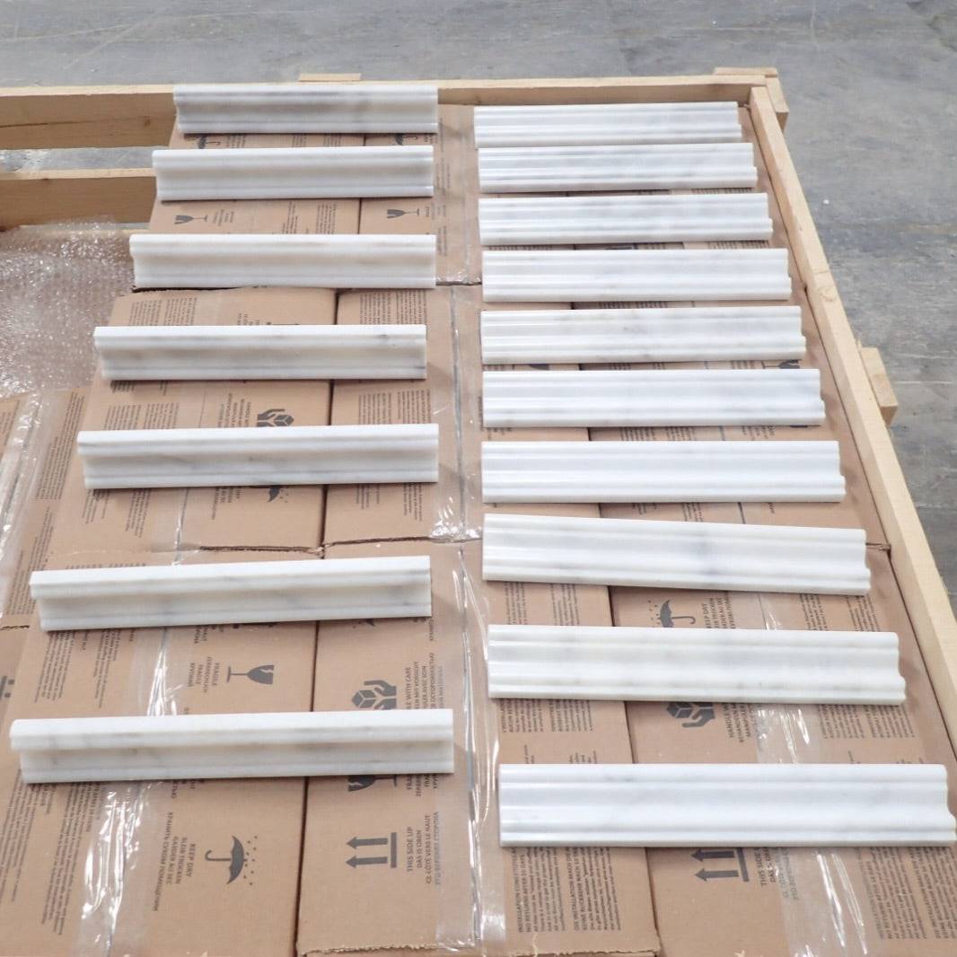 Marble Dado Carrara Marble Honed Moulding 47x305x26mm - Emperor Marble