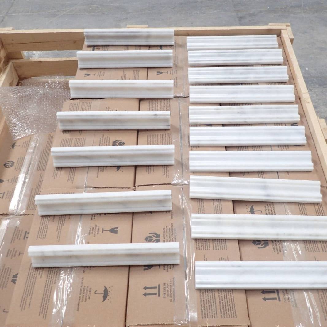 Marble Dado Carrara Marble Honed Moulding 47x305x26mm - Emperor Marble