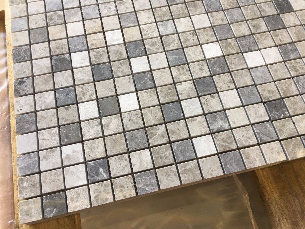 Marble Mosaic Milano Polished Mix Marble Mosaic Tiles 25x25x10mm - Emperor Marble