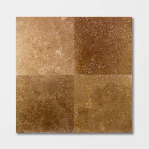 Noce Travertine Filled & Polished Wall and Floor Tile 457x457x12mm - Emperor Marble