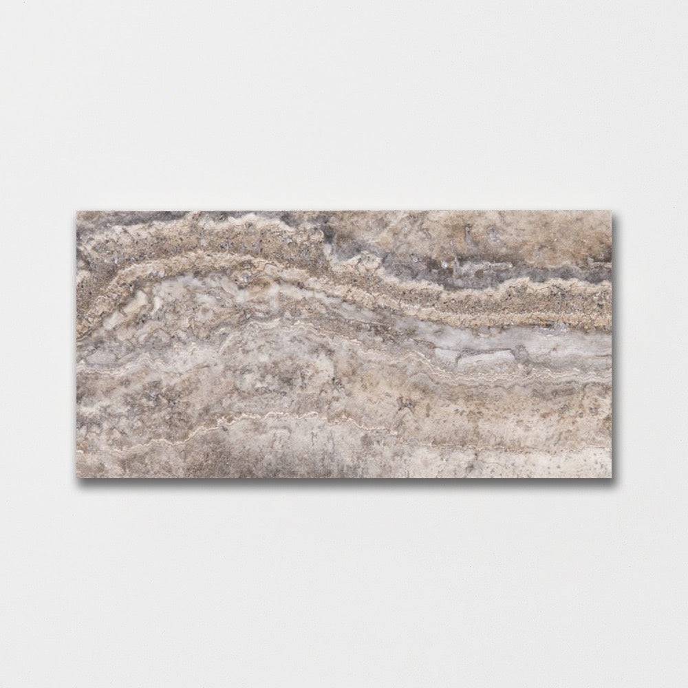 Roman Silver Travertine Tiles 305x610x12mm - Emperor Marble