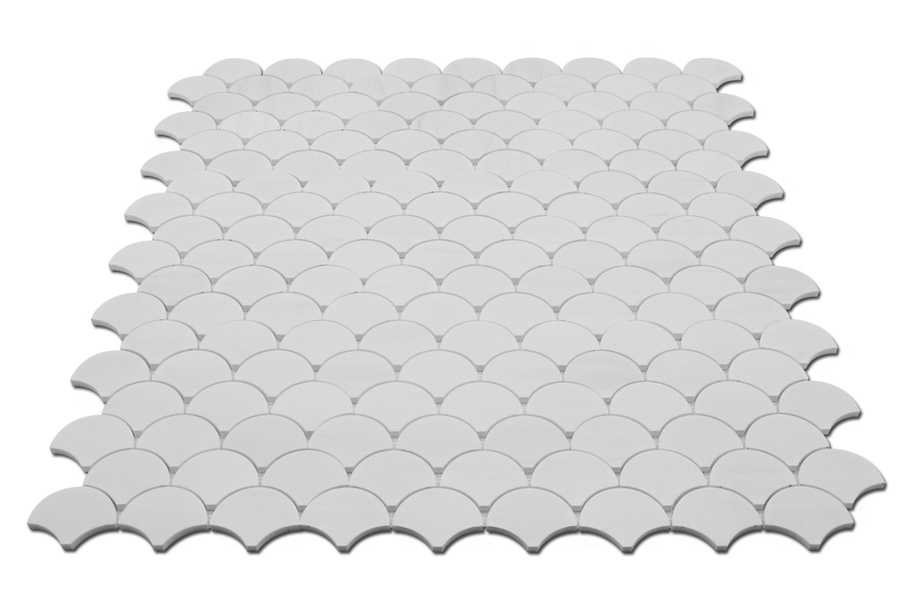 Scallop Snow White Fish Scale Scallop Marble Mosaic - Emperor Marble