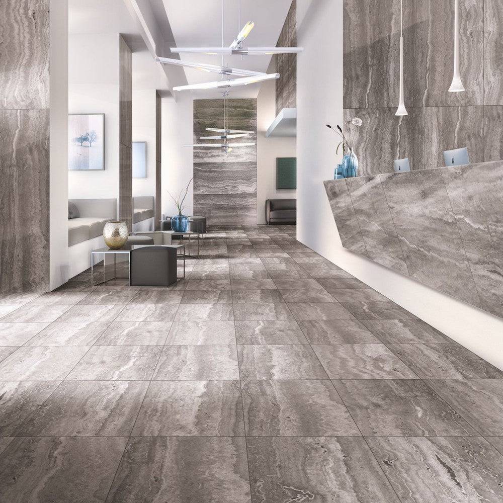 Silver Travertine Tiles Honed Filled Floor Wall Cover - Emperor Marble