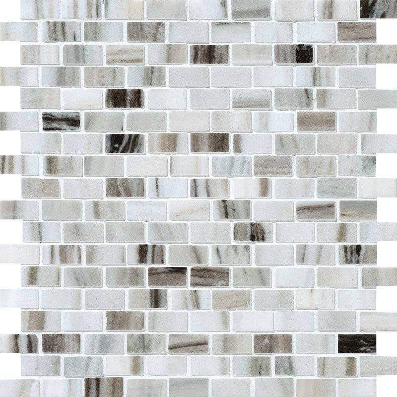 Skyfall Polished Marble Mosaic Tiles 15x30x10mm - Emperor Marble