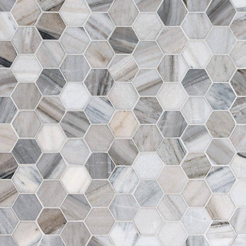 Skyline Polished Hexagon Marble Mosaic Tiles 50x50mm - Emperor Marble