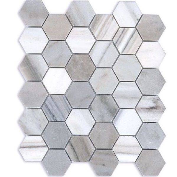 Skyline Polished Hexagon Marble Mosaic Tiles 50x50mm - Emperor Marble