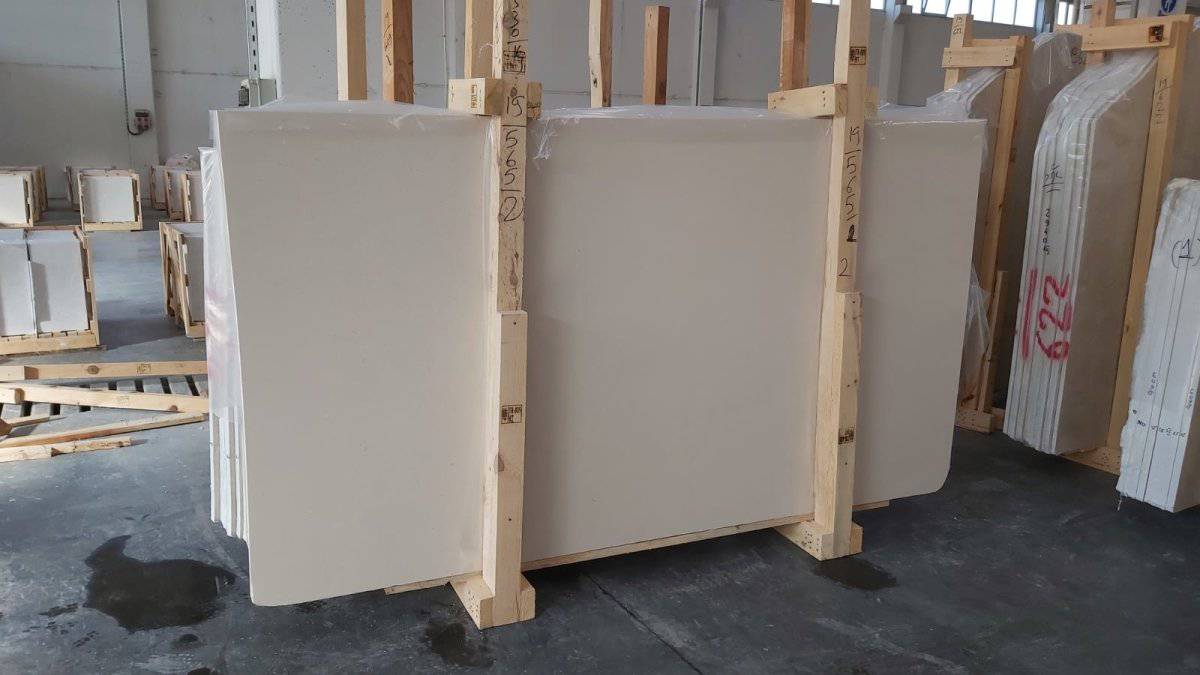 Snow White Limestone Slab - Emperor Marble