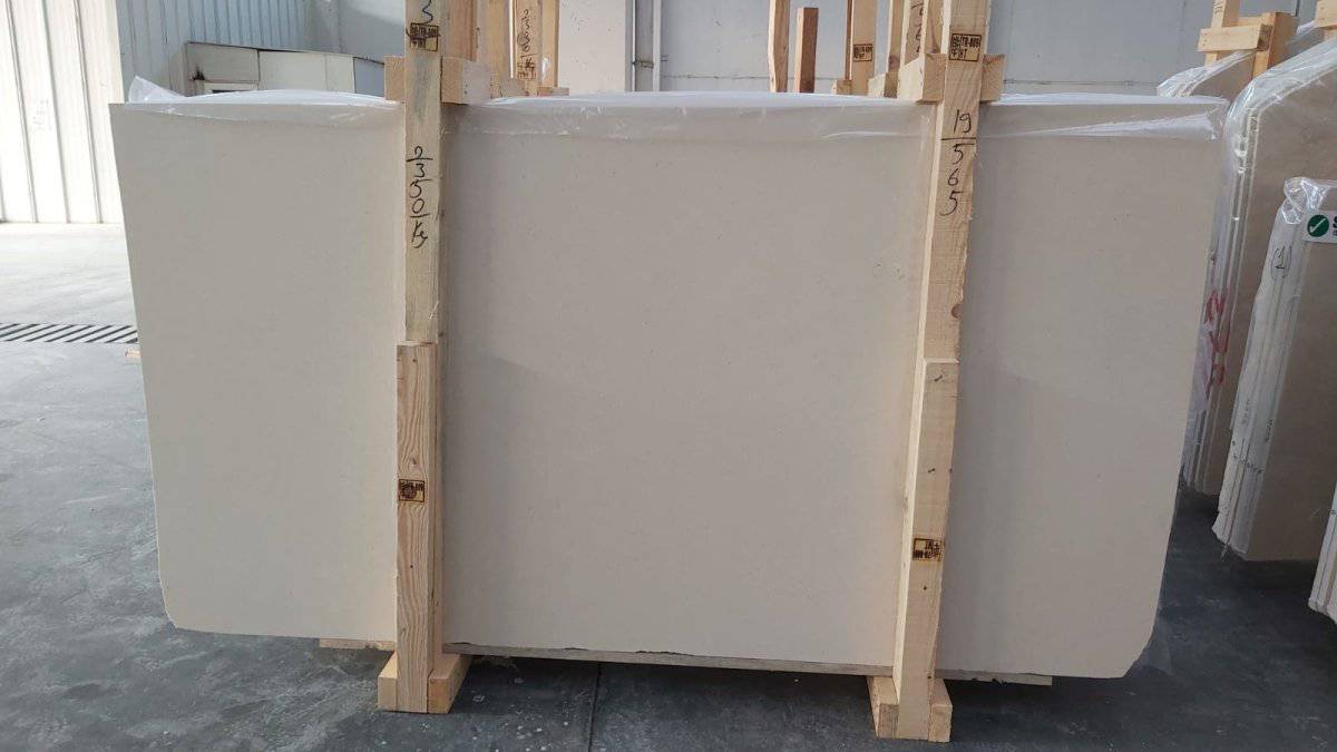 Snow White Limestone Slab - Emperor Marble