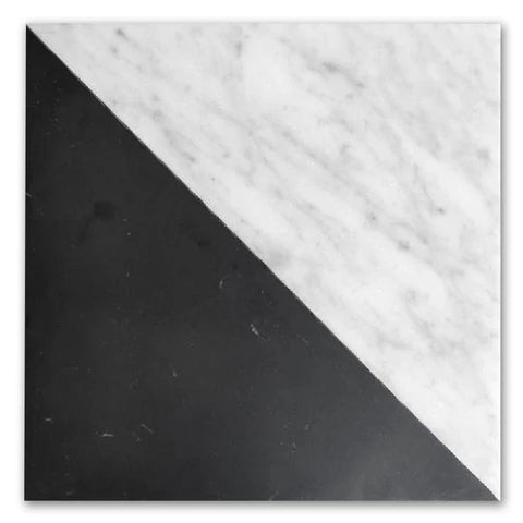 Triangle Honed Fitz Collection Chequerboard Marble Tiles - Emperor Marble