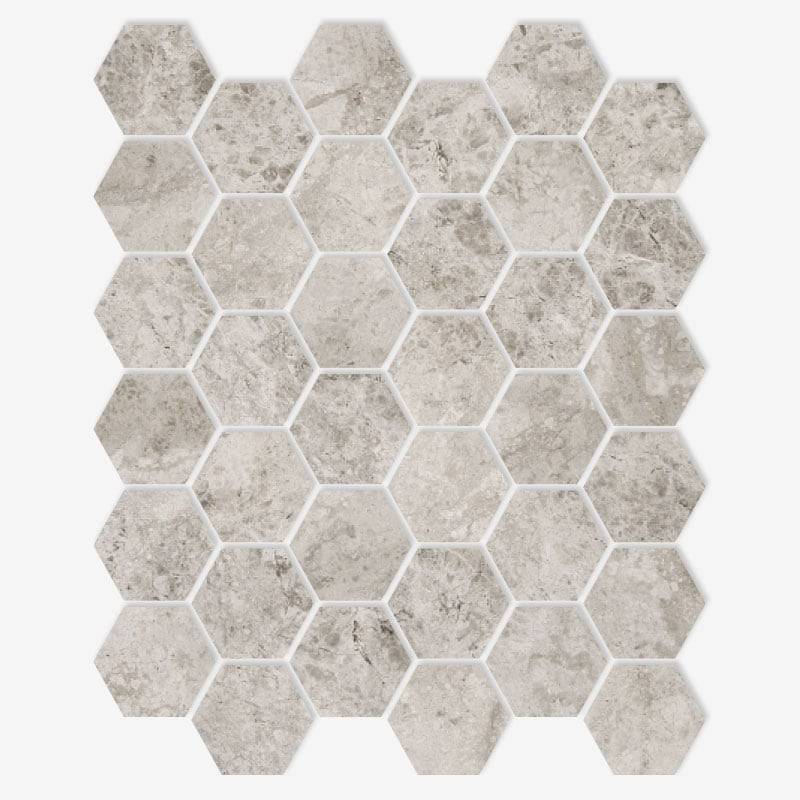 Tundra Hexagon Marble Mosaic Tiles 48x48mm - Emperor Marble