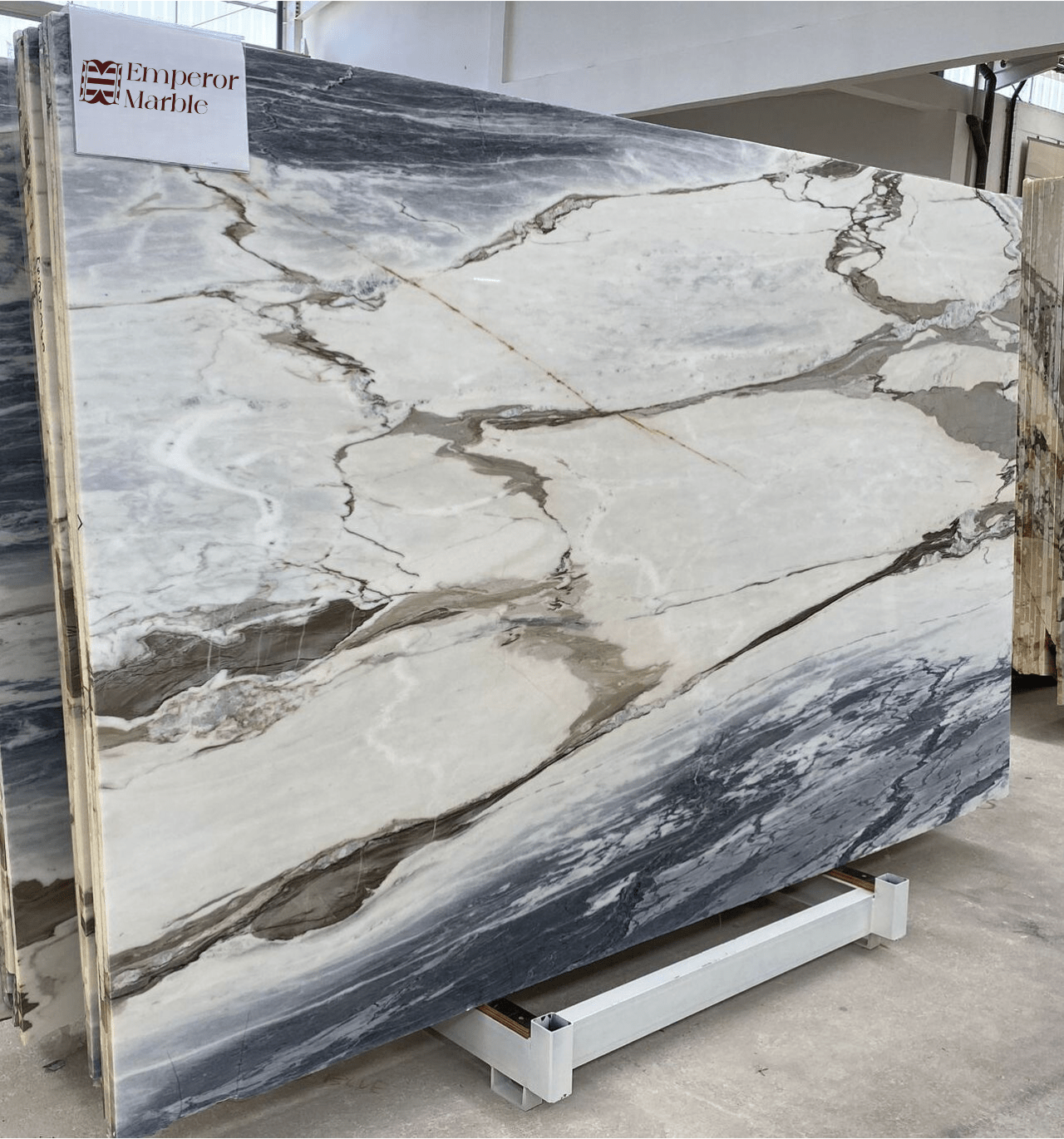 White And Blue Marble Slabs - Emperor Marble