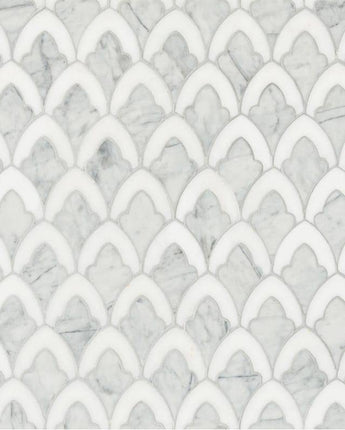 Zen Decor Marble Waterjet Pattern Snow White Carrara CD Marble - Emperor Marble