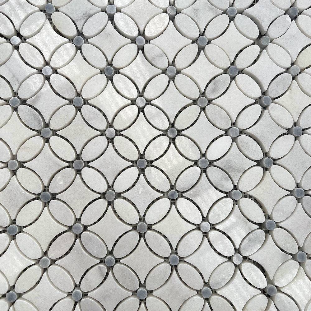 Marble Tiles - Calacatta Marble Daisy Flower Floor Wall Marble Mosaic Tile - Emperor Marble